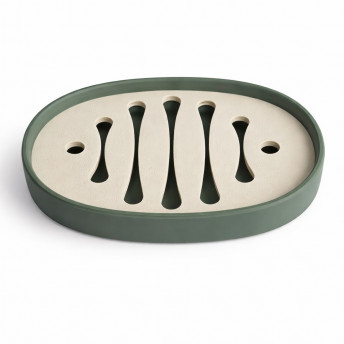 Sapuniera Savonia Echilibru Realizata la Imprimanta 3D – Verde Mat, 12.5 × 8.5 × 2 cm