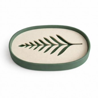 Sapuniera Savonia Feriga Realizata la Imprimanta 3D – Verde Mat, 12.5 × 8.5 × 2 cm