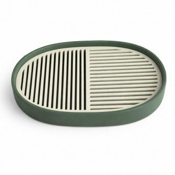 Sapuniera Savonia Linii Realizata la Imprimanta 3D – Verde Mat, 12.5 × 8.5 × 2 cm