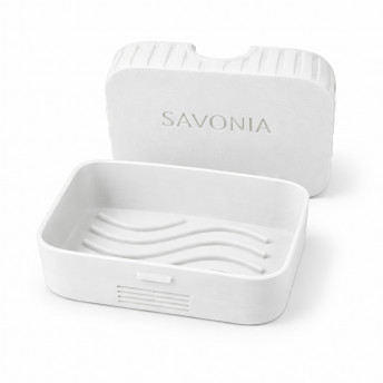 Sapuniera Savonia pentru Voiaj Realizata la Imprimanta 3D – Escapada, Alb Mat, 11.5 × 8 × 4 cm