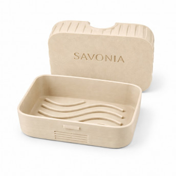 Sapuniera Savonia pentru Voiaj Realizata la Imprimanta 3D – Escapada, Bej Mat, 11.5 × 8 × 4 cm