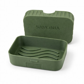 Sapuniera Savonia pentru Voiaj Realizata la Imprimanta 3D – Escapada, Verde Mat, 11.5 × 8 × 4 cm