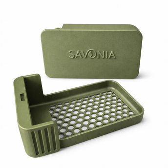Sapuniera Savonia pentru Voiaj Realizata la Imprimanta 3D – Nomad, Verde Mat, 10.5 × 6.5 × 4 cm