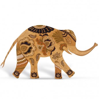 Elefantul - Decoratiune Perete din Lemn - Red Owl Craft, 50 x 27 cm