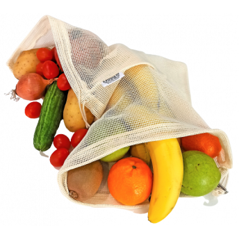 Set 2 saculeti din Bumbac pentru produse legume si fructe