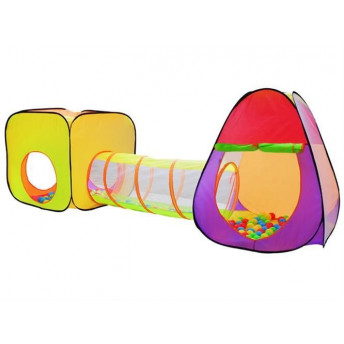 Set Cort pentru Copii cu loc de joaca tip Iglu cu 200 bile si Tunel, Multicolor