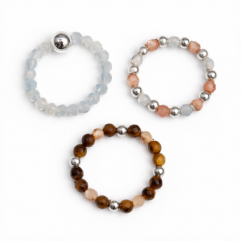 Set 3 Inele cu Pietre Semipretioase Spirit Nymph – Apus de Soare Marin