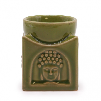 Suport Aromaterapie Lampa Patrata Buddha – Jad Deschis – Ceramica