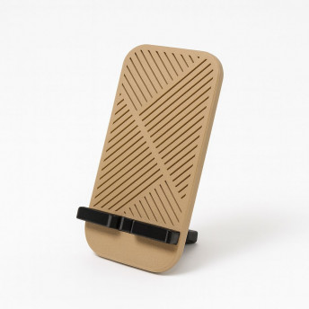 Suport de Telefon Savonia – Model Geometric Zen, imprimat 3D, Bej, 15 × 8 × 7 cm