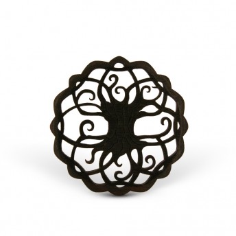 Amuleta din Lemn - The Tree of Life, Negru, Red Owl