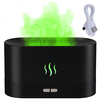 Umidificator de Aer, Difuzor Aromoterapie cu Efect de Flacără și iluminare LED, USB