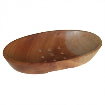 Sapuniera ovala, lemn de Mahon, 14 x 6.5 cm