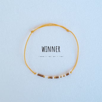 Bratara,cod Morse, cu mesajul Winner, Handmade