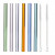 Set 6 Paie Colorate Drepte din Sticla si 2 perii curatare, 23 cm 