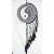 Dreamcatcher, Yin Yang, Negru si Alb, 125 cm