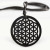  Amuleta din lemn - The Flower of Life, Negru, Red Owl