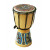 Toba Bali Junior, din Lemn, Maro Deschis, 20 cm, Pictata Manual, Djembe