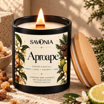 Lumanare 100% Naturala Savonia din Ceara de Soia – Aproape, 200 ml