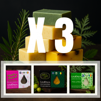  9 Șampoane Solide Naturale Savonia - Setul 3 Puteri din Natură (3 din fiecare)