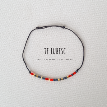 Bratara,cod Morse, cu mesajul Te Iubesc, Handmade