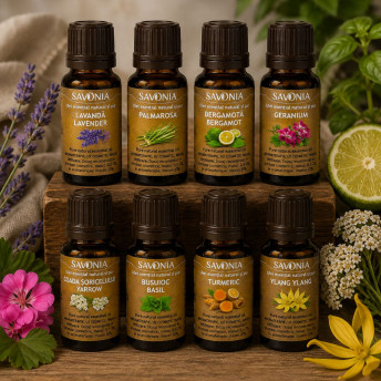 Calmează și relaxează – antiinflamator și regenerare - Set 8 Uleiuri Esențiale Savonia 