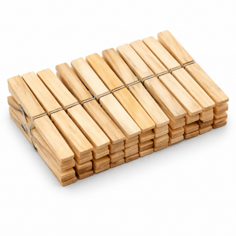 Set carlige de rufe din lemn natural, 7.2 cm, 24 bucati