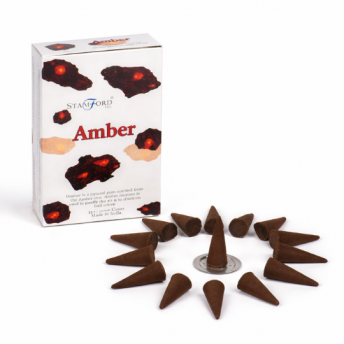 Conuri Parfumate – Ambră – Set 15 Conuri cu Suport