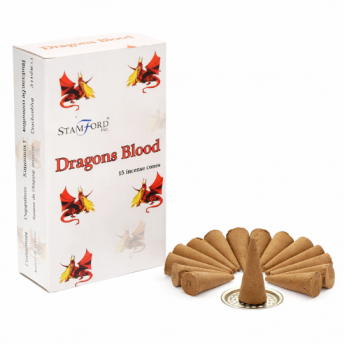 Conuri Parfumate Sange de Dragon – Set 15 Conuri cu Suport