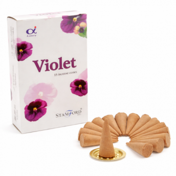 Conuri Parfumate Violete – Set 15 Conuri cu Suport