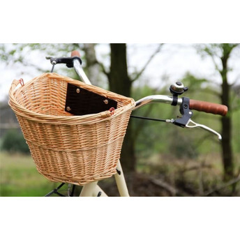 Cos pentru Bicicleta, din Rachita, Natur, montare ghidon, kit montaj inclus