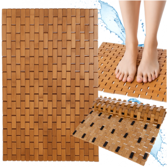Covoraș Antiderapant din Bambus pentru Baie – 80x50 cm