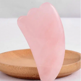 Piatra Gua Sha din Cuart roz pentru masaj - 9,8cm