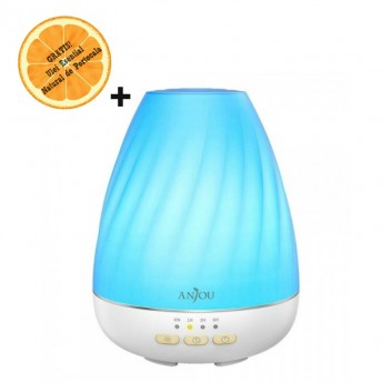 Difuzor aromaterapie cu Ultrasunete Anjou ADA003, 200ml, 13W, LED 7 culori + Ulei Esential Natural de Portocala