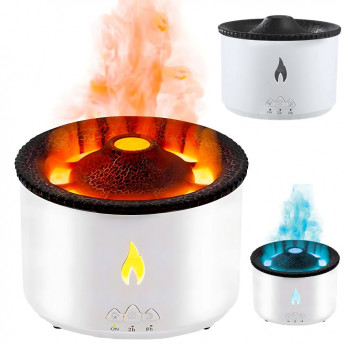 Difuzor și Aromaterapie Umidificator cu Efect Vulcan și Lumină RGB