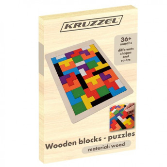 Joc Puzzle Logic din Lemn pentru Copii, 27 x 18 cm