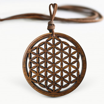 Amuleta din lemn - The Flower of Life, Maro, Red Owl