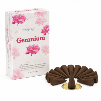 Conuri Parfumate Muscata (Geranium) – Set 15 Conuri cu Suport
