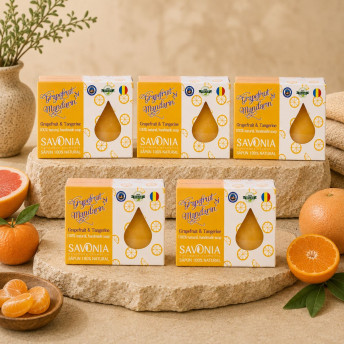 Set 5 buc - Sapun Natural Grapefruit si Mandarin, Savonia