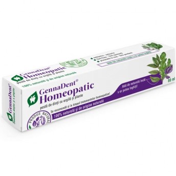Pasta de dinti cu argila si plante Homeopatic, 80 ml - GennaDent