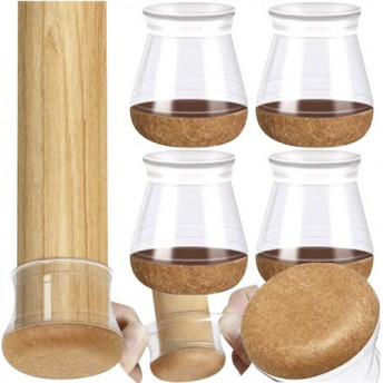 Huse Protectoare pentru Picioarele Scaunelor (13-23 mm diametru) cu Filturi de Lână Groasă – Set de 4