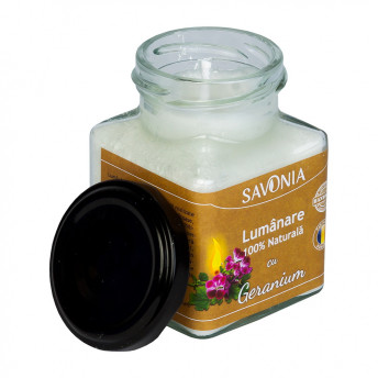 Geranium - Lumanare 100% Naturala 200 g, Savonia