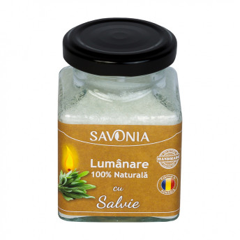 Salvie - Lumanare 100% Naturala 200 g, Savonia