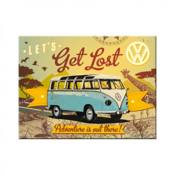 Magnet Volkswagen Bulli - Let's Get Lost, 6 x 8 cm