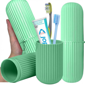 Organizator Calatorii pentru Periuta si Pasta de Dinti, culoare Verde, 19 x 5.5 cm