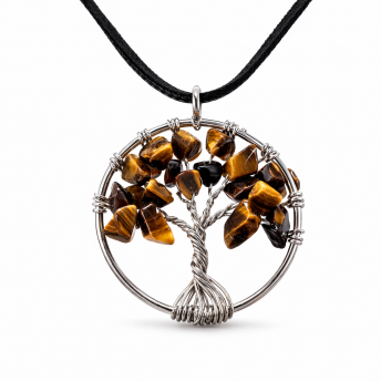 Pandantiv Arborele Vietii cu Ochi de Tigru – curaj si claritate interioara