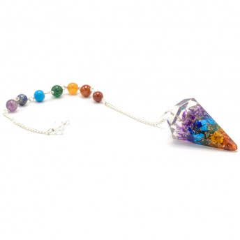 Pendul Orgonit Chakra cu Mix de Cristale – echilibru și armonizare energetică