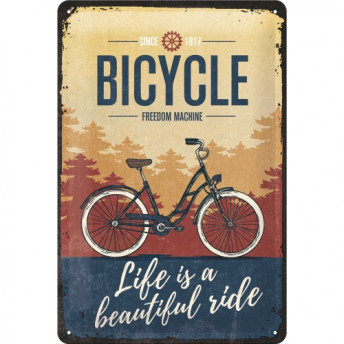 Placă Metalică Decorativă, "Bicycle - Beautiful Ride", 20 x 30 cm