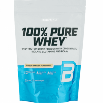 Proteina pudra 100% Pure Whey 454gr Vanilie Bourbon BiotechUSA