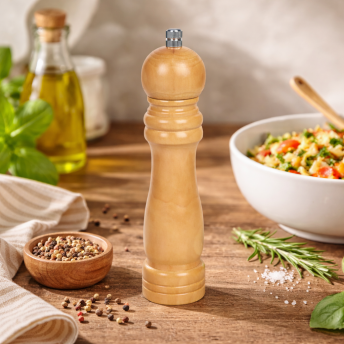 Rasnita manuala pentru piper din lemn natural, 20.5 cm