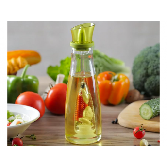Recipient din Sticlă cu Dozator și Compartiment pentru Condimente – 500 ml